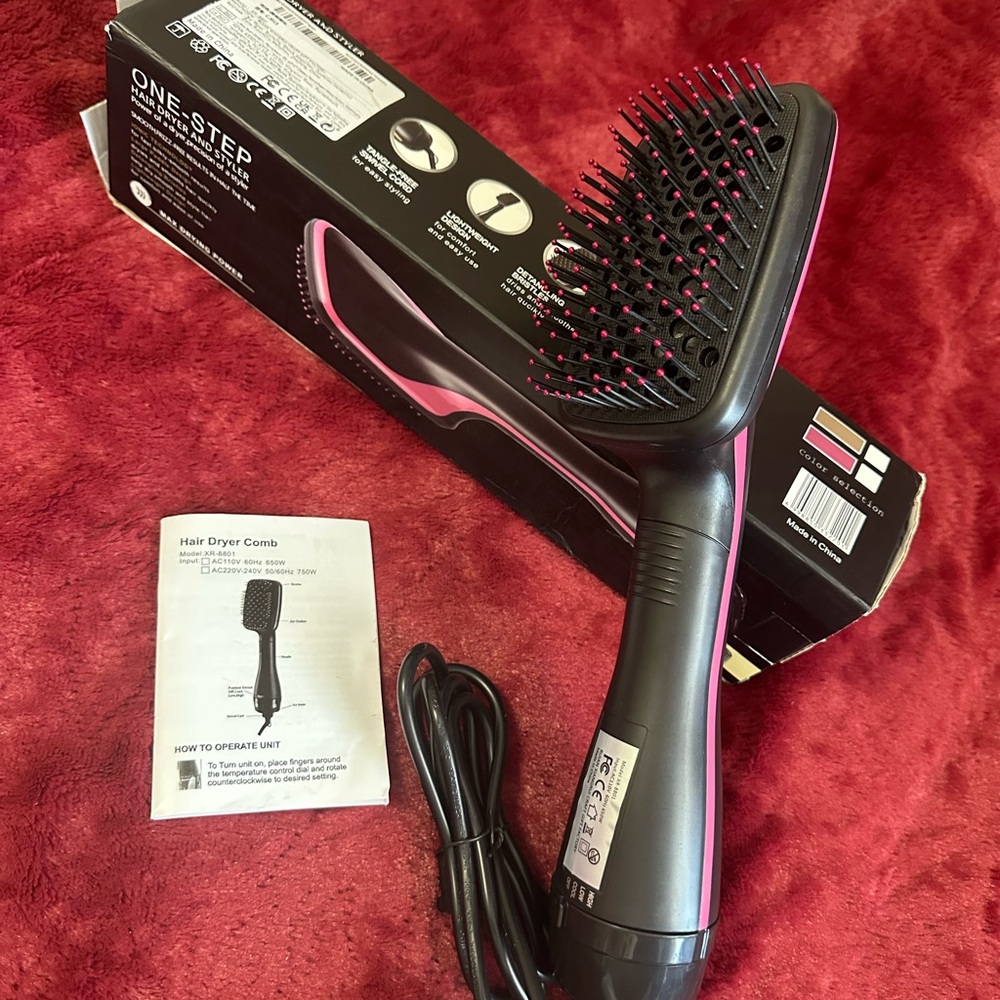 Black and Pink Hair Styling Tools
